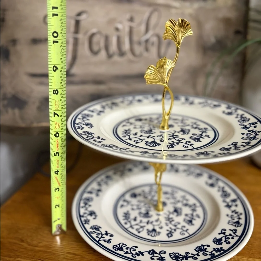 2 Tiered Dessert Stand Homer Laughlin Sturbridge Pattern